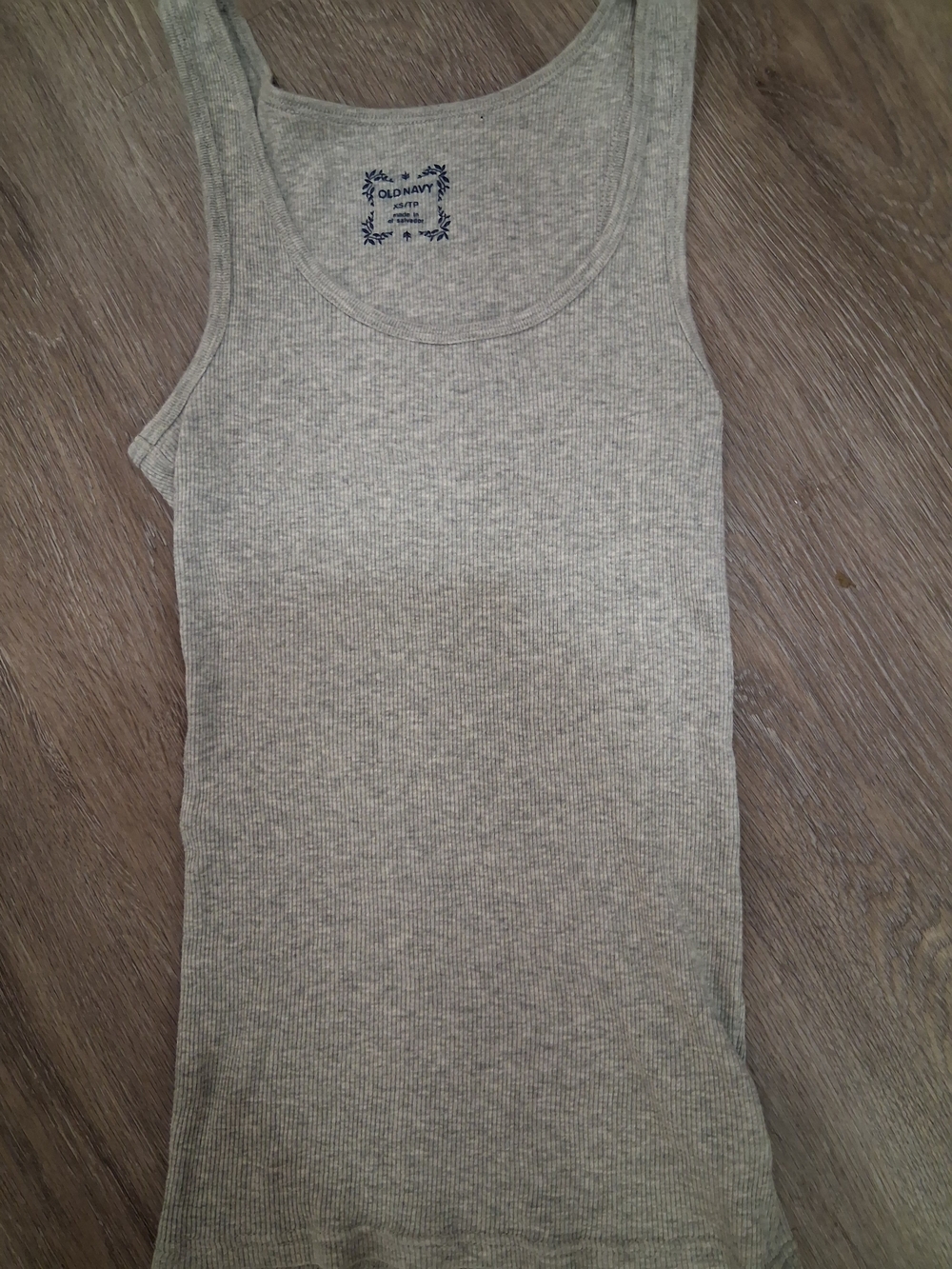 Old Navy Girls Light Gray Ribbed Tank Top